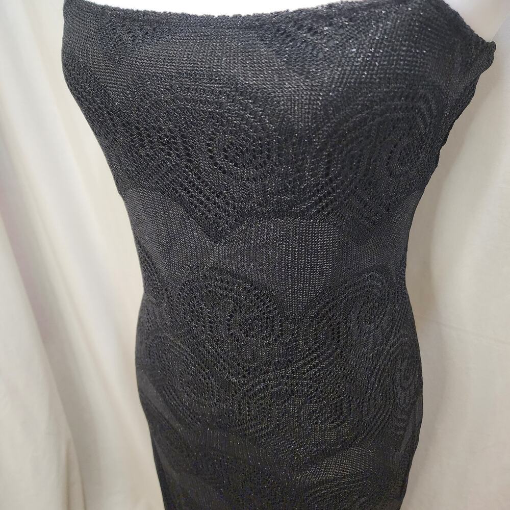 a'gaci Black Midi Fringe Slip Dress - Picture 4 of 10